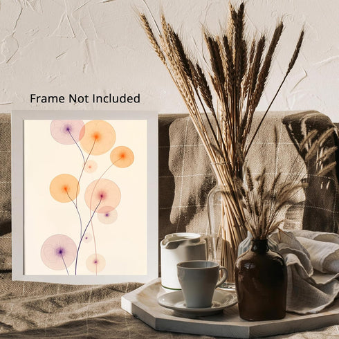 Posterizer 1 pcs-minimalist dainty flowers in orange and purple art 5-Abstract & Modern Art-Floral & Botanical Art-Chic Home Decor- unframed wall ...