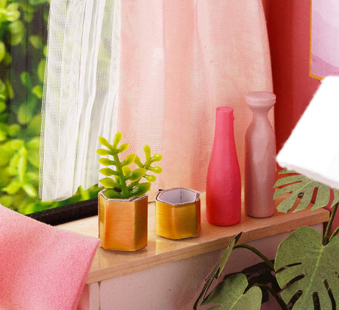 Flever Dollhouse Miniature DIY House Kit Creative Room with Furniture and Cover for Romantic Valentine's Gift(Love You Forever)...