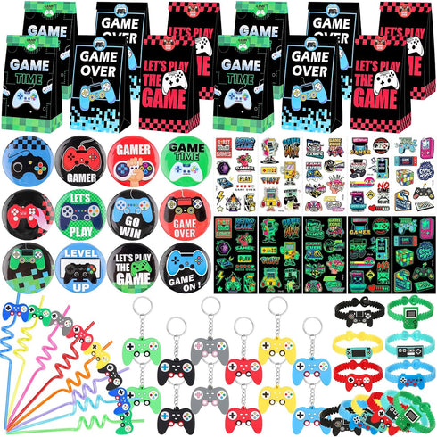Video Game Party Favors for Kids, Video Game Birthday Party Supplies Gifts Pinata for Birthday Kids Age 3-5, 6-8, Video Game Party Favors Bags Tre...