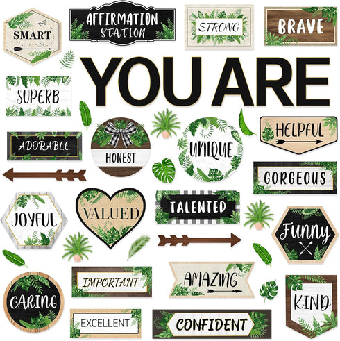 Bulletin Board Decoration Plant Farmhouse Welcome Bulletin Board Decor Set Postive Inspirational Motivational Cutouts Posters Kit Classroom School...