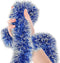 Christmas Tree Royal Blue Frost Tip Tinsel Garland Blue Silver Metallic Streamers Celebrate a Holiday Hanukkah Party Ceiling Hanging Decorations I...