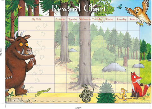 01.70.30.016 The Gruffalo Reward Chart and Sparkly Stickers...
