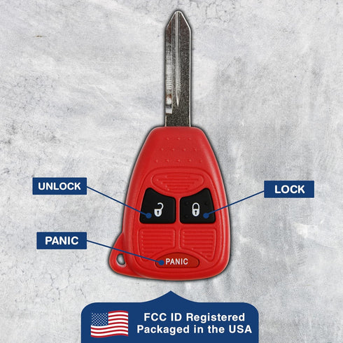 KeylessOption Key Fob for 2004 2005 2006 2007 2008 2009 2010 2011 2012 2013 2014 2015 2016 2017 Chrysler 300 Dodge Charger Jeep Cherokee Remote, 3...