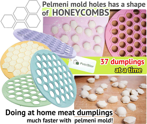 Russian Ravioli Maker Dumplings Mold - Pelmeni Plastic Mold - Siberian Pelmeni Meat - Dumpling Maker Machine - Ravioli Cutter...