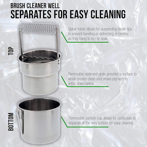 US Art Supply Deluxe Brush Cleaner-Brush Washer with Wash Tank...