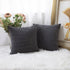 Home Brilliant Grey Pillow Covers 18 x 18 Set of 2 Soft Decorative Striped Corduroy Velvet Square Throw Pillow Cover for Sofa Couch, 18x18 inch, D...