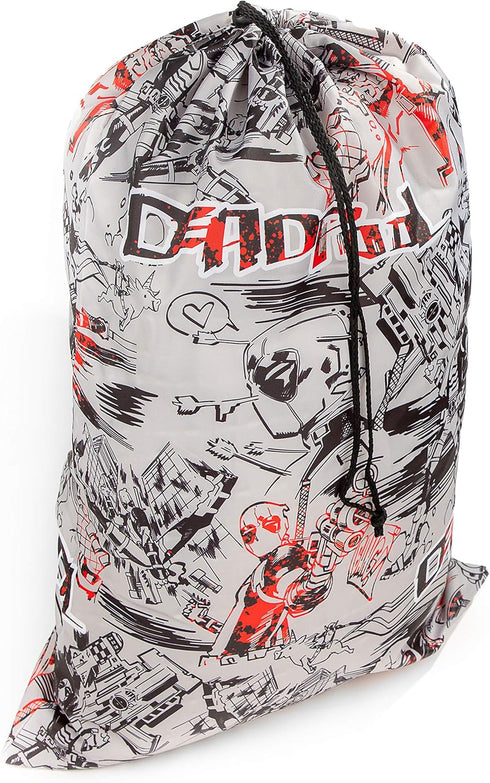 Jay Franco Marvel Deadpool Epic Drawstring Laundry Bag - Oversize Durable Storage/Travel Bag for Home or College - Measures 21 x 32 inches (Offici...