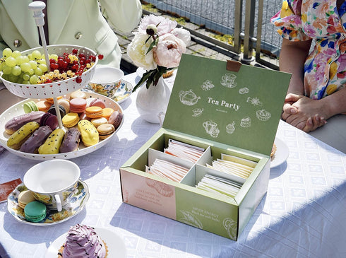 ACORUS Tea Party with 4 Different Flavors | Tea Set | 40 Count Natural Rooibos, Black Tea, Green Tea Packs with Beautiful Gift Box | Tea Bags Vari...