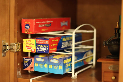 DecoBros Kitchen Wrap Organizer Rack,White (Small/Standard, 2-1/2" BOX)...