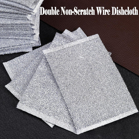 16PCS Multifunctional Non-Scratch Wire Dishcloth, Wire Dishwashing Rags for Wet and Dry,Reusable Cleaning Wipes for Cleaning Dishes, Cooktops, Gri...