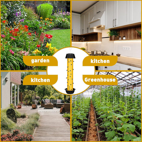 Fly Traps for Indoor Outdoor Hanging Fly Stick Sticky Mosquito Trap Fruit Fly Stick Trap Home Insect Fly Sticky Trap, 10 x 2.5 Inches (Yellow,4 Pc...