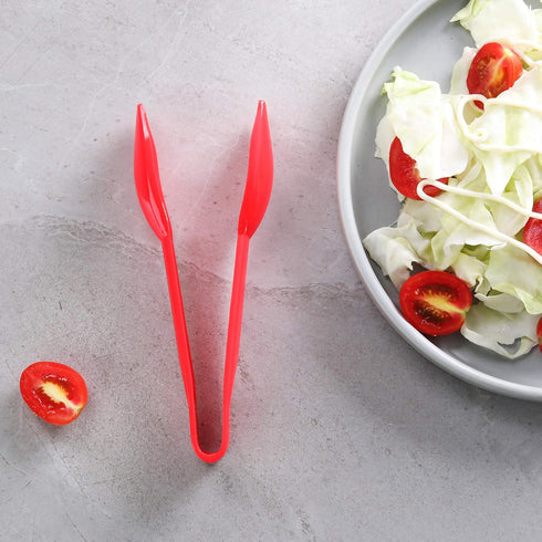 New Star Foodservice 35605 Utility Tong, High Heat Plastic, Straight Edge, 6 Inch, Set of 12, Red...