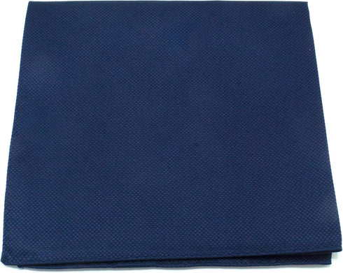 Deluxe Navy Silk Jacquard Pocket Square by Royal Silk - Premium 34-momme, 6-Ply Silk -100% Silk...