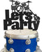 Let's Party Drums Cake Topper for Music Birthday Rock and Roll 80's Themed Party Decorations...