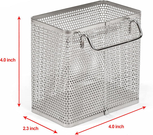 Kitchen Utensil Chopsticks Perforated Holder with Hooks - 304 Stainless Steel Storage for Organizer Dishwasher Safe (Small Rectangle)...