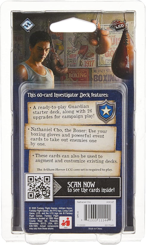 Fantasy Flight Games Arkham Horror The Card Game Nathaniel Cho Starter Deck - Unleash The Fury of a New Investigator! Cooperative Living Card Game...