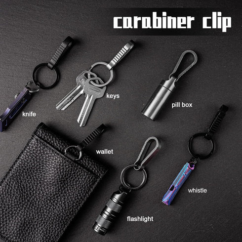 FEGVE Titanium Quick Release Swivel Keychain, Pull Apart Detachable Keychain Key Clip Hook with 4 Key Rings...