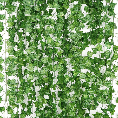 12 Pack 86 FT Artificial Ivy Garland, Fake Ivy Leaf Plants Vine Greenery Garland Home Kitchen Balcony Garden Office Wedding Wall Decor...