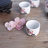 Tosnail 5 Pieces Ceramic Japanese Sake Set, 1 Serving Carafe and 4 Cups - Pink Sakura...