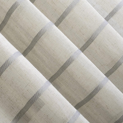 Clean Window Twill Stripe Anti-Dust Allergy/Pet Friendly Anti-Dust Sheer Curtain Panel, 52" x 84", Gray...