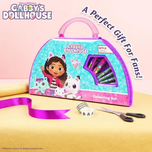 Gabby's Dollhouse Art Set Kids Colouring Set Drawing Gifts for Girls (Purple Halfmoon Set)...