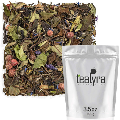 Tealyra White Champagne Loose Leaf Tea - High Antioxidants - Natural - Hot & Iced - Low Caffeine - 100g (3.5oz)...