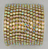 10 Yard Crystal AB Rhinestone Close Chain Clear Trim Sewing Craft (Gold, 4.3mm)...