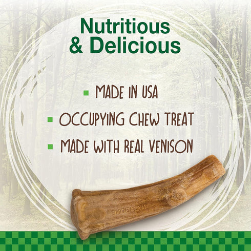 Nylabone Healthy Edibles WILD Antler Natural Long Lasting Venison Flavor Dog Chew Treats Antler Medium/Wolf (10 Count), -...