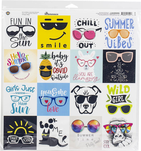 Reminisce Beachin' Sunglasses Scrapbook Collection kit, White, 12x12 inches...