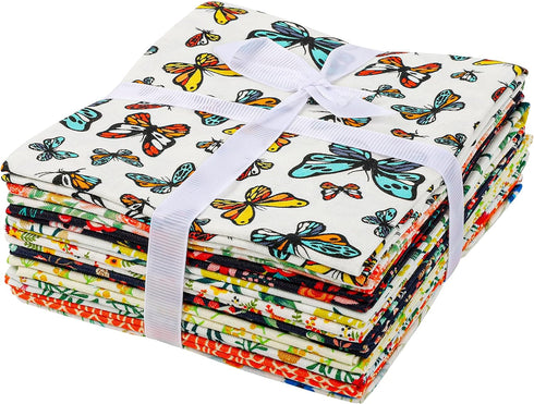-25 Options- 100% Cotton Quilting Fabric Bundles 10pcs Fat Quarters 18”x21”-Medium Weight 5.2 oz- for Quilting, Sewing Project, Patchwork, DIY Cra...