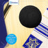 Hand Made 100% Cotton DMC Hand Knitted Kippah Hat from Israel, Hats for Men, Yarmulke Hat, Kippah for Men and Kids (Black, 19cm-7.5inch-Flat)...