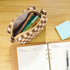 2Pcs Makeup Bag For Women - Large Checkered Knitted Cosmetic Bags&Small Makeup Pouch Aesthetic Design Travel Toiletry Bag Skincare Bag Car Storage...