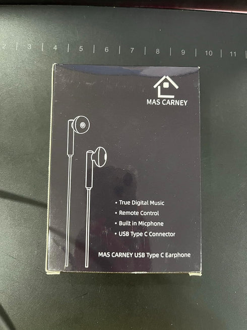 MAS CARNEY TI3 Wired USB Type C Headphones, USB C Earbuds, in-Ear Earphones with Microphone for Samsung S20, Huawei P30 P40, OPPO, Honor, Google P...