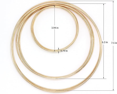 Macrame Hoop Gold Metal Rings for Dream Catcher Crafts (4" 6" 8" 9Pack)...
