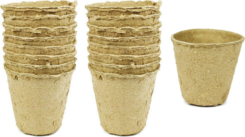 Set of 16 Biodegradable Eco Friendly Peat Pots! 3.125" Diameter x 3" - Recycled Non Bleached Peat Pots Perfect for Seed Germination! No Transplant...