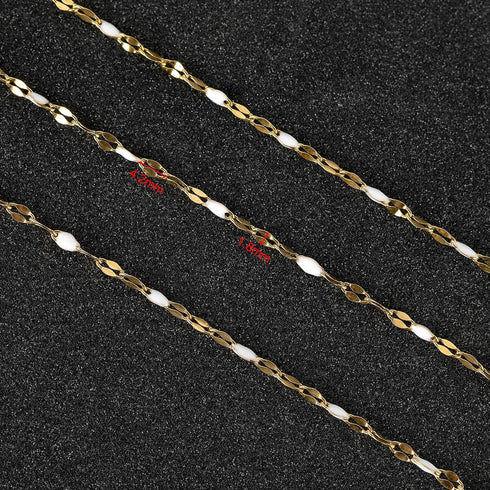 UMAOKANG 5 Meters Stainless Steel Jewelry Chain Enamel Chain for Jewelry Making Gold Plated Chain with Jump Rings and Lobster Clasps...
