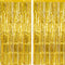 CHRORINE 2pcs 3ft x 8.3ft Gold Tinsel Foil Fringe Curtains Streamers Backdrop for Birthday Graduation Wedding Engagement Bridal Shower Bachelorett...