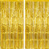CHRORINE 2pcs 3ft x 8.3ft Gold Tinsel Foil Fringe Curtains Streamers Backdrop for Birthday Graduation Wedding Engagement Bridal Shower Bachelorett...