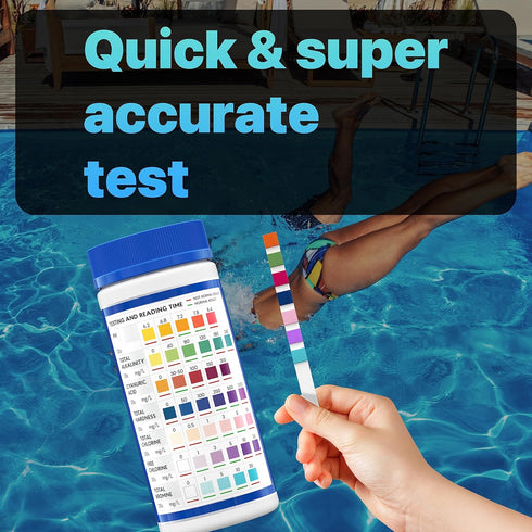 All-New 2024 Pool and Spa Test Strips 7 in 1 Quick SuperAccurate Swimming 150 Pool Test Kit - Hot Tub Test Strips & Pool Water Testing Strips for ...