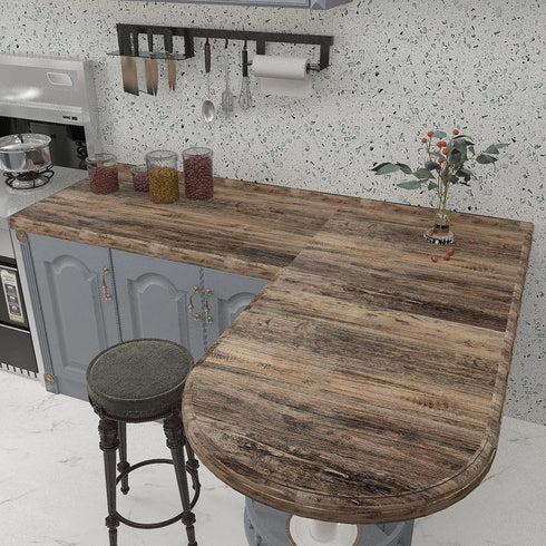 11.8"x78.7" Thick Brown Wood Wallpaper Peel and Stick Wallpaper Self Adhesive Wood Contact Paper for Cabinets Countertops Waterproof Removable Woo...