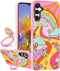 Toycamp for Galaxy A54 5g Phone Case with Ring Holder Cute Rainbow Sun Moon River Flowers Cartoon Graffiti Print Design Cover for Women Girls Teen...