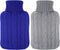 2 Pieces Hot Water Bottle Cover Soft Cover Only Knitted Hot Water Bottle Sweater for Hot Compress and Cold Therapy, Ideal for Menstrual Cramps, Ne...
