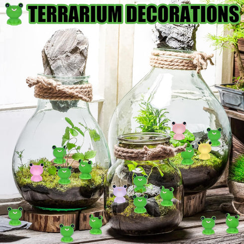 50 PCS Mini Frogs Garden Decor Tiny Plastic Frogs Miniature Resin Frog Figurines for Fairy Garden Miniature Moss Landscape Decoration (0.47 x 0.59...