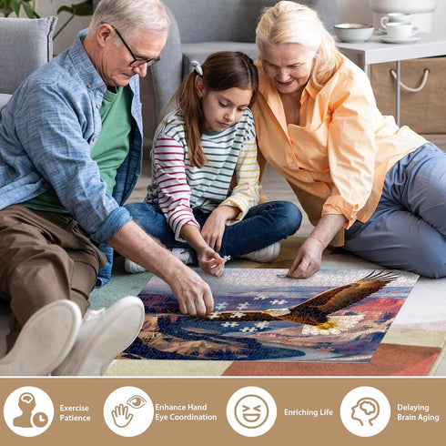 Jigsaw Puzzles for Adults 500 Pieces, Eagle Puzzles for Kids Teens Elderly Interlock Perfectly Letter on Back No Dust, Home Decor Family Fun Puzzl...