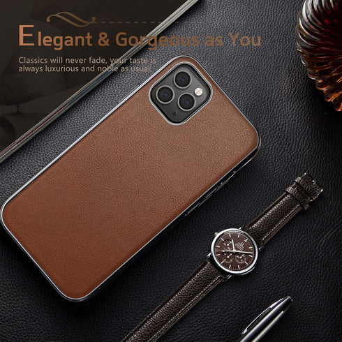 LOHASIC Designed for iPhone 12 Pro Max Case, Luxury Leather Business Premium Classic Cover Protective Cases Compatible with iPhone 12 Pro Max 5G 6...