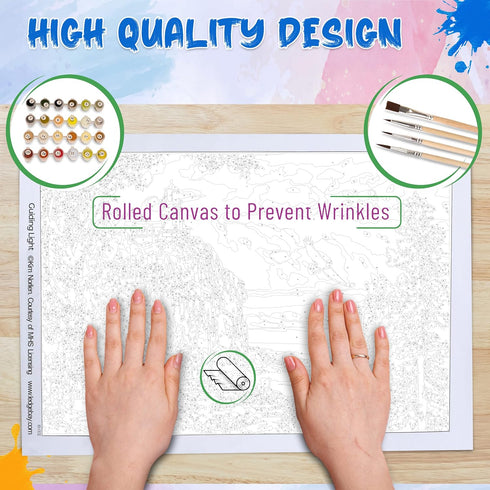 Ledgebay DIY Paint by Numbers Kit for Adults Unframed Canvas: Beginner to Advanced Paint by Numbers Kit Kits Include Acrylic Paint Set 4 Brushes &...