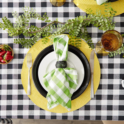 DII Checkered Tabletop Collection 100% Cotton, Machine Washable, Napkin Set, 20x20, Green Apple, 6 Piece...