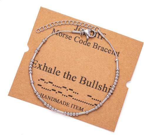 JoycuFF Friendship Morse Code Bracelets Inspirational Gifts For Best Friends Women Mother Daughter Aunt Sister Mothers Day Birthday Valentine'S Da...