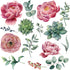 Amaonm Removable 3D Beautiful Pink Red Peony Flowers with Green Plants Leaf Wall Decal Wall Stickers DIY Peel and Stick Art Decor for Kids Girls B...