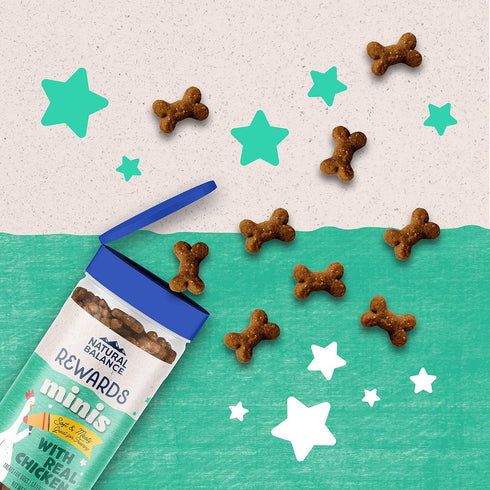 Natural Balance Limited Ingredient Mini-Rewards Chicken Grain-Free, Training Treats for Dogs | 5.3-oz. Canister...